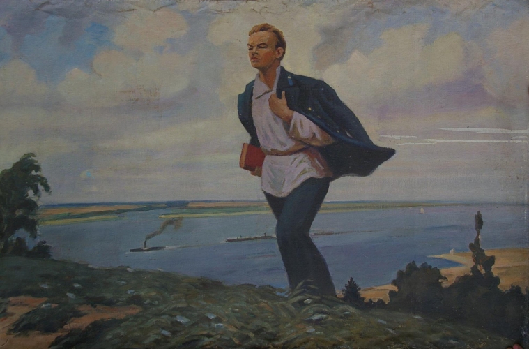 Ленин в юности 80-120 см. холст масло 