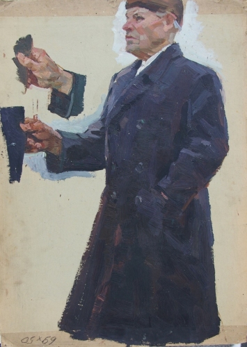 Портрет мужчины  69-50см. картон масло 1970е