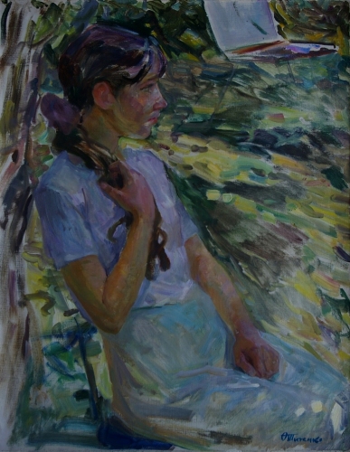 Девочка с косой 70-55 см. холст масло 2004 г. 