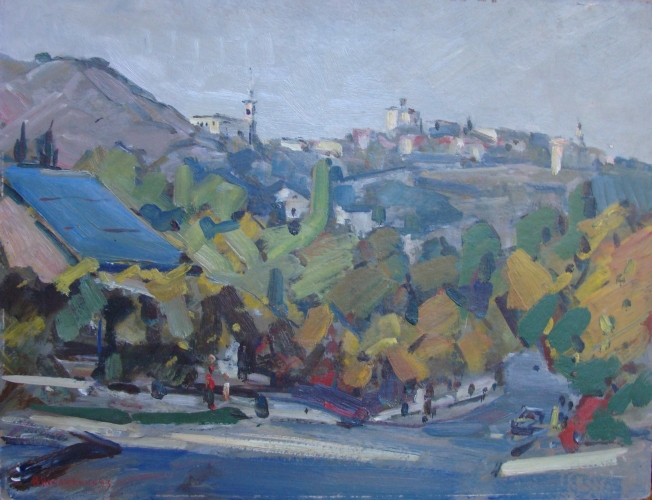  Севастополь Вечер 42-55 см. картон масло  1993 