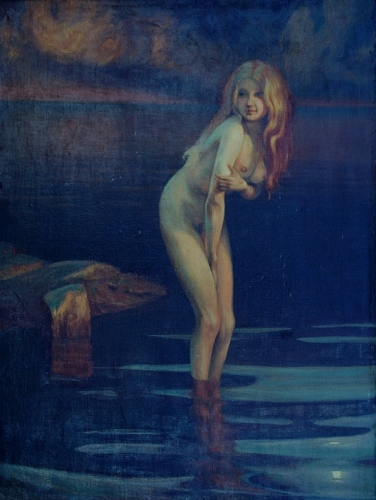 Девушка в воде 80-60 холст, масло