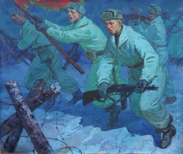 Солдаты революции 150-175 см., холст, масло 1973 год