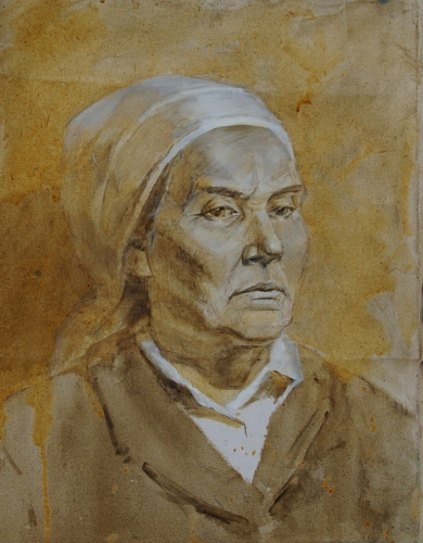 Портрет мамы  48-38 см. холст масло 1980е 