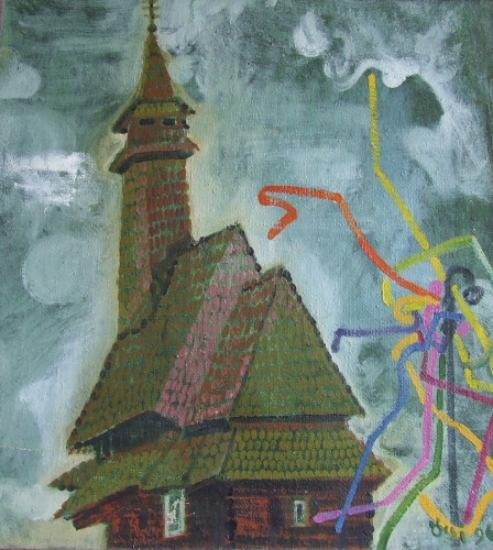 Церква боздош 80-60 см., холст, масло 1996 год 