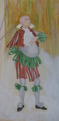 Портрет придворного шута  50-25 см.  бумага акварель1986г