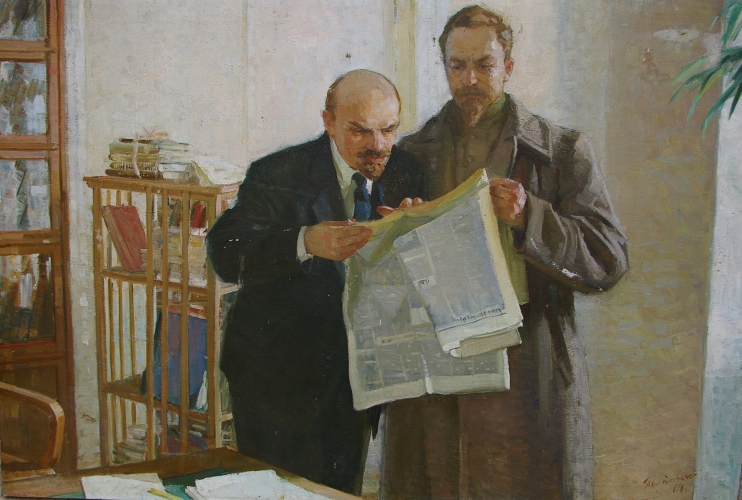  В.И.Ленин и  Ф.Э.Дзержинский  100-150 см. холст масло 1964г. 