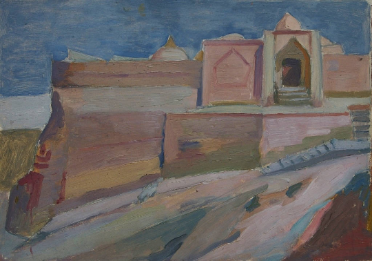 Пейзаж 35-49 см., картон, масло 1970е 