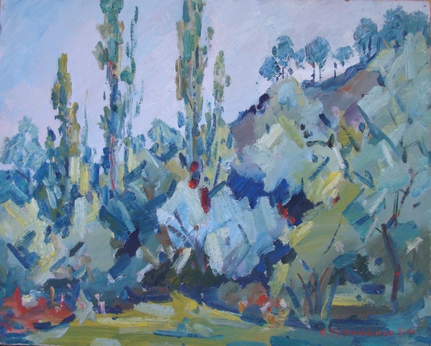 Солнечный день 40-50 см.  оргалит масло  2004 