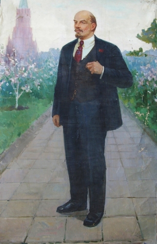 Портрет Ленина 196-130 см. холст, масло 1970е  