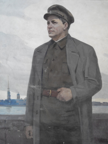 Портрет мужчины в кепке 170-130 см. холст масло 