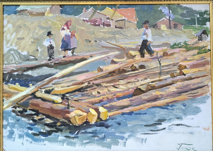 Бокараши 38-51 см., картон, масло 1940 год 