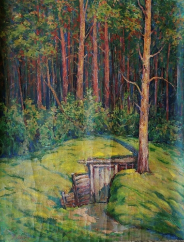 Лесной пейзаж 130-100 см. холст, масло 1971г 