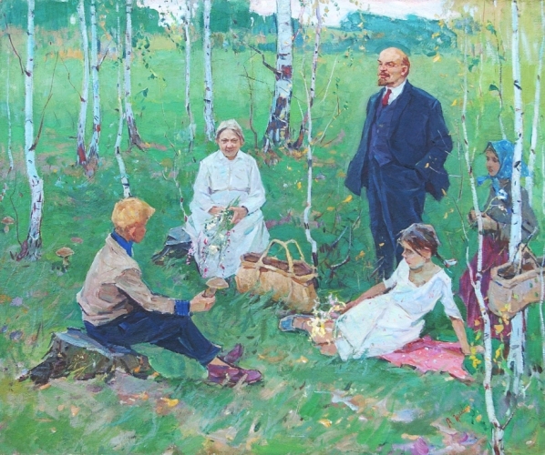 Ленин на природе 114-137 см. холст, масло 1960 г.  