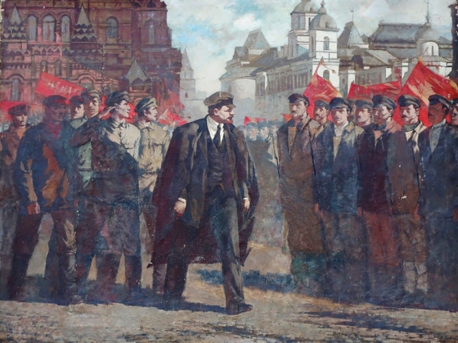 В.И. Ленин на Красной площади  120-160 см., холст, масло 1987 год