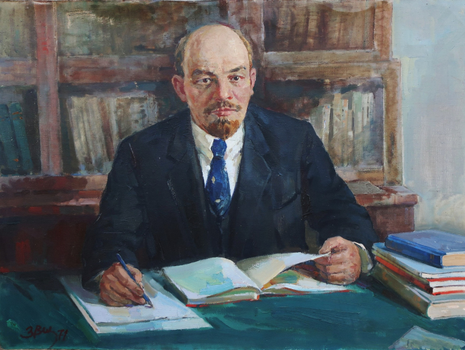 Ленин в кабинете 89-120 см. холст, масло 1971год