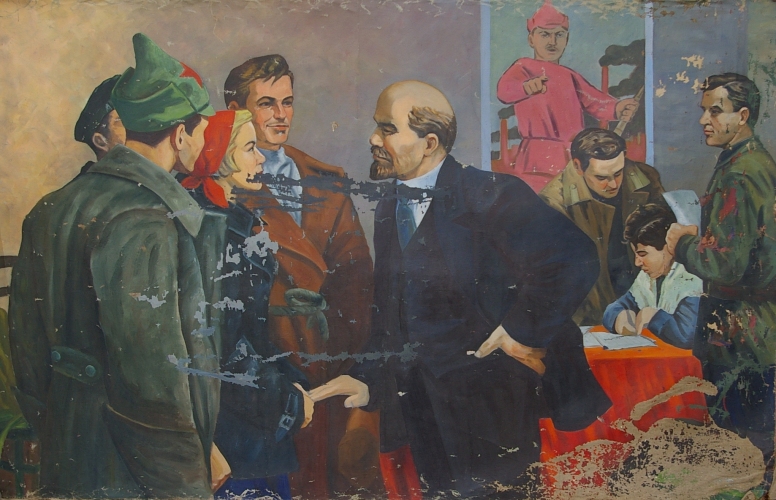 Ленин слушает товарищей 130-200 см. холст масло 1960 г.  