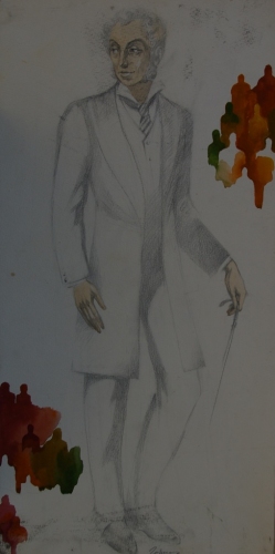 Портрет Пушкина  50-25 см. бумага карандаш  1982г 