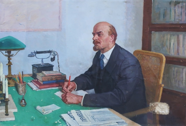 Ленин в кабинете 100-150 см. холст, масло 1973г 