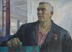 Портрет героя соцтруда 90-110 холст, масло 1966г.