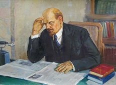  Ленин в кабинете 85-115см. холст масло 1970е 