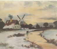 Зимний пейзаж 57-48 см., холст, масло 1928 год 