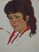 Портрет доктора  35-27 см. картон масло 1960е