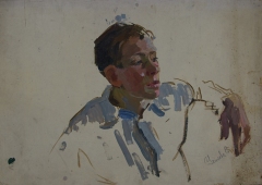 Портрет юноши  50-70 см. картон масло  1960е 