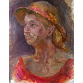 Женский портрет в шляпке 59-50 холст, масло