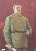 Портрет военнослужащего  140-100 см. холст масло 