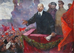  Ленин с докладом на съезде  128-177 см. холст масло 1970г. 