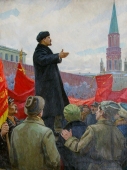 Выступление Ленина 158-119 см., холст, масло 1986г