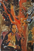  Портрет  Гайдара 49-35 см.  картон масло 1970е 
