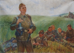 Солдаты 170-240 см. холст масло, 1970 е 