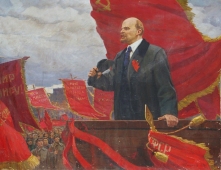  Выступление Ленина с трибуны 127-166 см. холст масло 1981г 