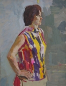 Портрет женщины  56-43 см. картон масло 1970е 