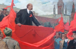 Выступление В.И. Ленина на Красной площади 129-198 см. холст, масло 67г 