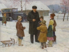 Ленин с детьми 150-200 см. холст масло 1980г. 