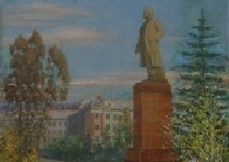 Памятник Ленину 90-94 холст, масло