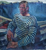  Портрет моряка 100-95 см. холст масло 1970е 