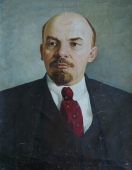 Портрет  Ленина 88-68 см. холст масло 1970е 