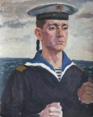Портрет  моряка 50-40 см. холст масло  1970е 