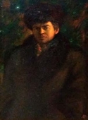 Портрет мужчины в зимней одежде 80-54 см. холст, масло 1970
