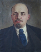 Портрет  Ленина 100-80 см. холст масло 1960-е г. 
