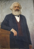 Карл Маркс на сером фоне 130-90 см. холст масло 1968г. 