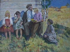Ленин и дети 120-160 холст, масло