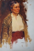Портрет 49-33,5 см., картон, масло 1960-е 