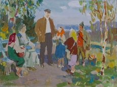  Ленин с детьми 18-24 см. бумага гуашь   1970е 