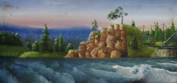 На отдых 45-92 см. холст асло 1970е 