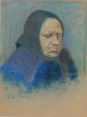 Портрет женщины  28-38 см. картон карандаш  1974г 
