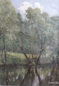 Колодуб А. В лесу 65-47,5 см., холст, масло 1981 год 